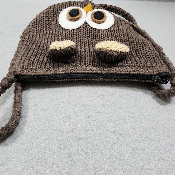 Knitted Crochet Owl Cross Body Purse Bag Zipper Closure Braided Handmade Delux - Picture 8 of 14